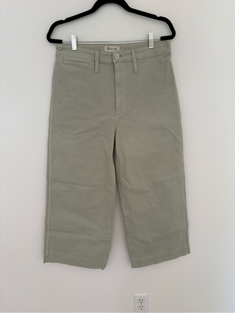 Madewell Emmett Wide Leg Crop Pants High Waist Women’s 30 Sea Haze Light Green - Picture 6 of 7